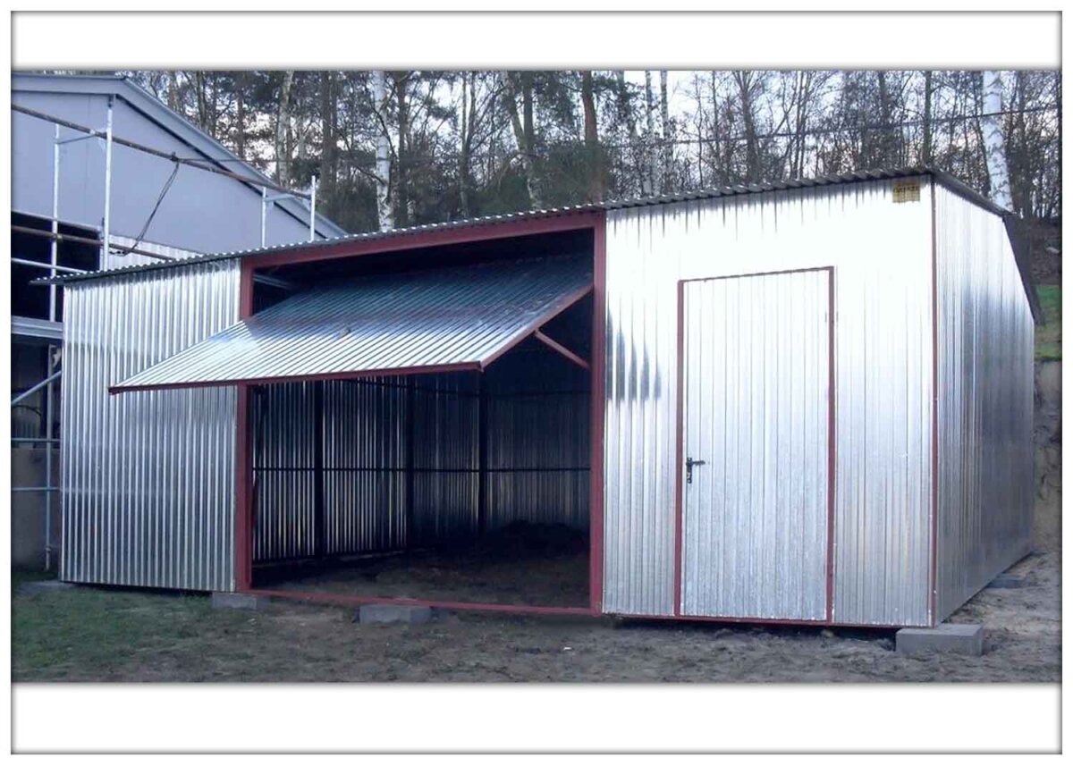 Plechová garáž 5x7 sedlová strecha pozink