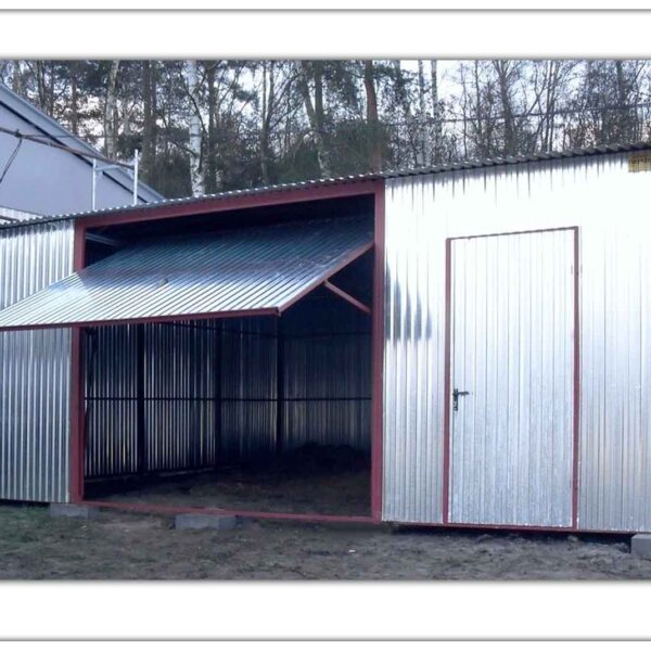 Plechová garáž 5x7 sedlová strecha pozink