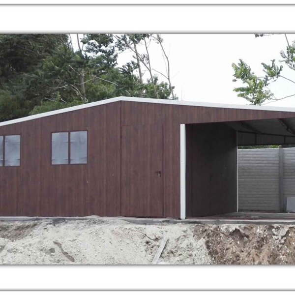 Plechová garáž 6x6 sedlová strecha