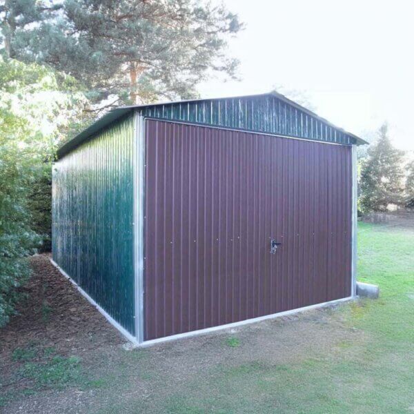 Plechová garáž 3 x 5m - sedlová střecha