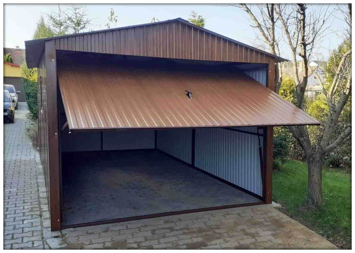 Plechová garáž 3×5 sedlová střecha