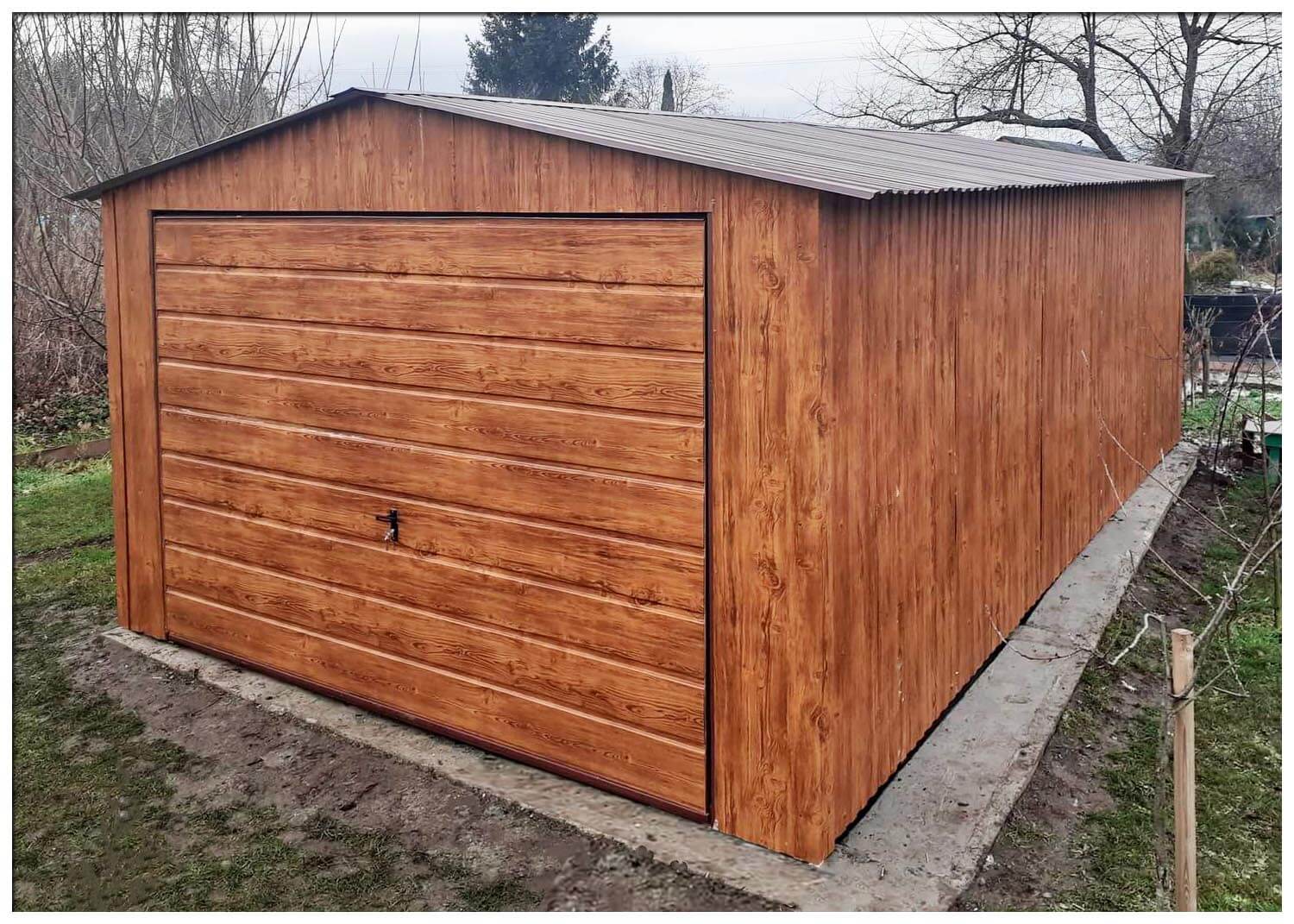 Plechová garáž 3,5×6 sedlová strecha