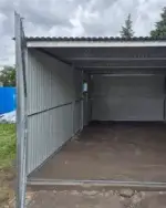 Plechová garáž 3×5 - zadní spád - tmavý ořech