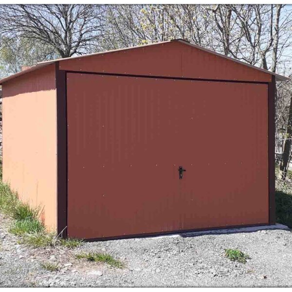 Plechová garáž 3×5 sedlová strecha