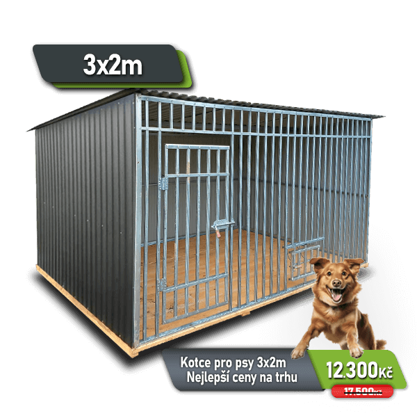 Kotec pro psa 3x2m s bočním krytím Kotec pro psa 3x2m s bočním krytím