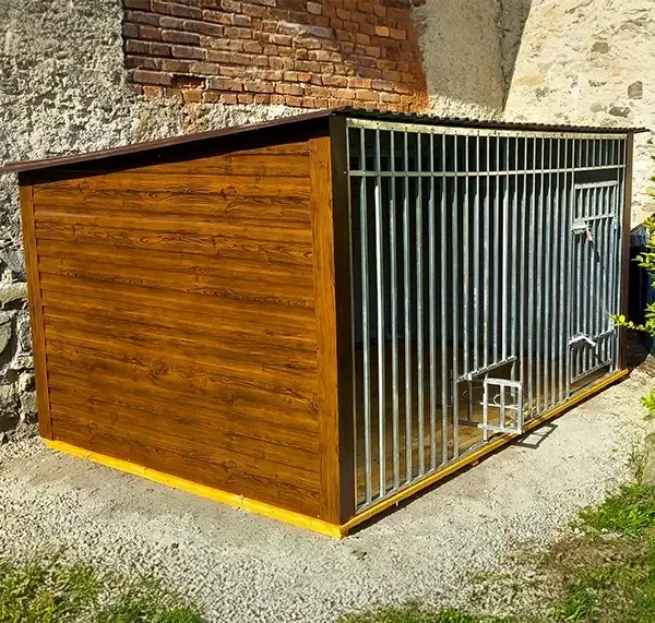 Kotec pro psa 3x2m - barva tmavý ořech - oplechování rohů