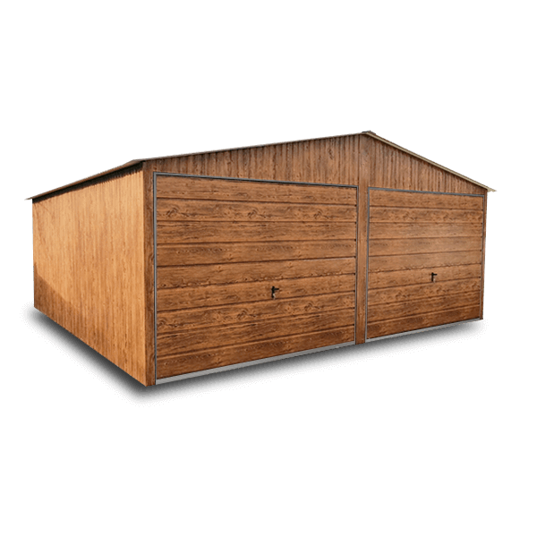 Plechová garáž 6×5m zlatý dub – mat