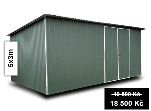 Plechová garáž, sklad 5x3m Plechová garáž, sklad 5x3m